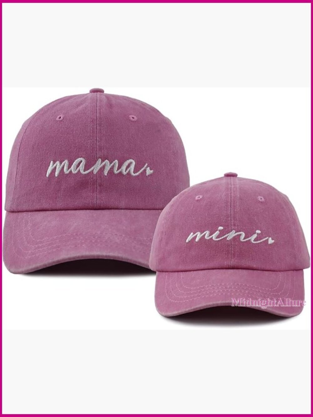 Mommy and Me Matching Cotton Baseball Cap Set 2-Pack Adjustable